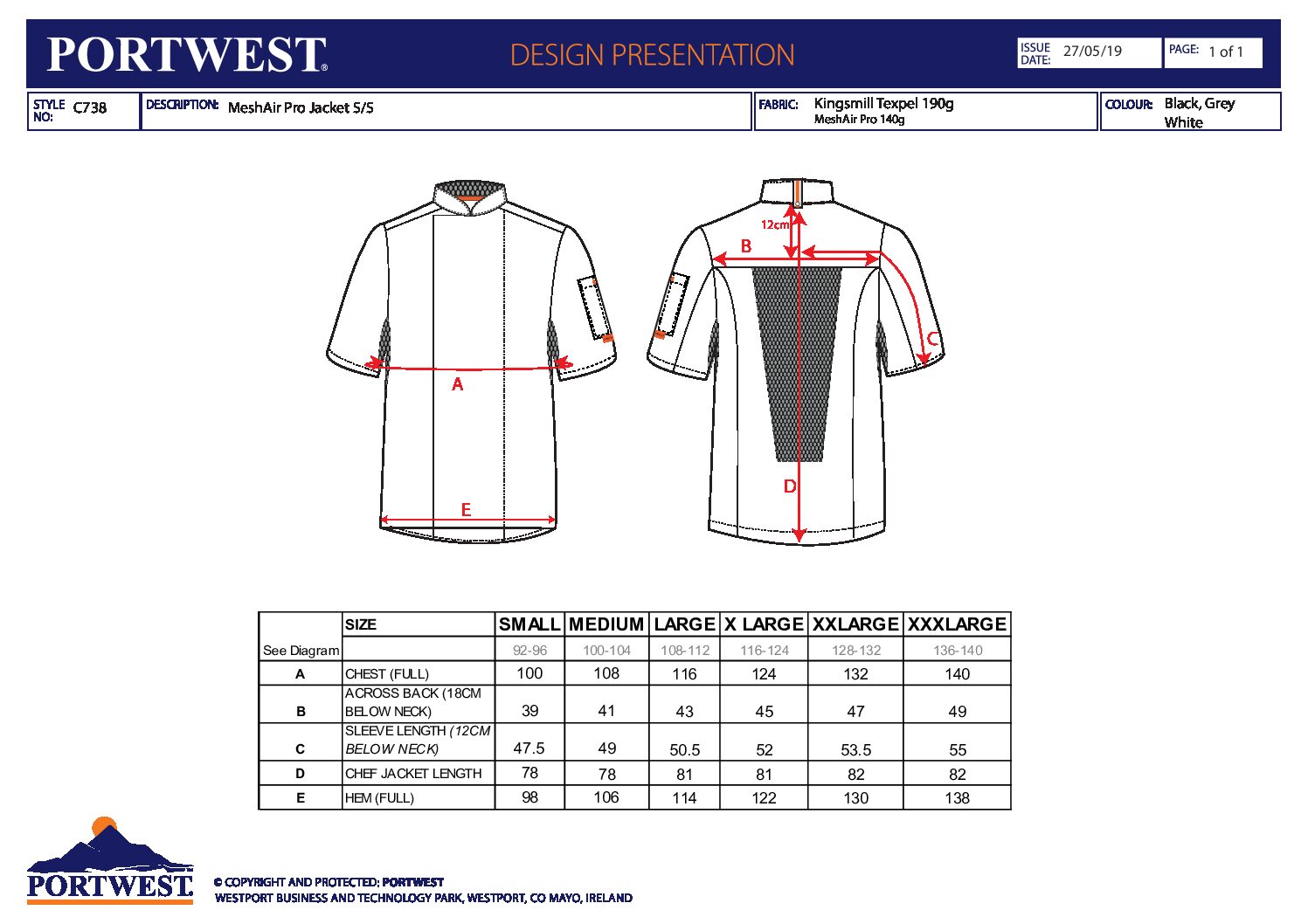 Portwest Mesh Air Pro Jacket L/S XL White